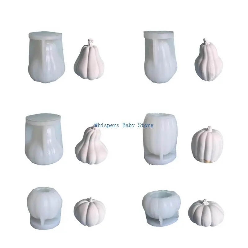 

U90E Silicone Pumpkin Shaped Mold for DIY Enthusiasts Aromatherapies Mould