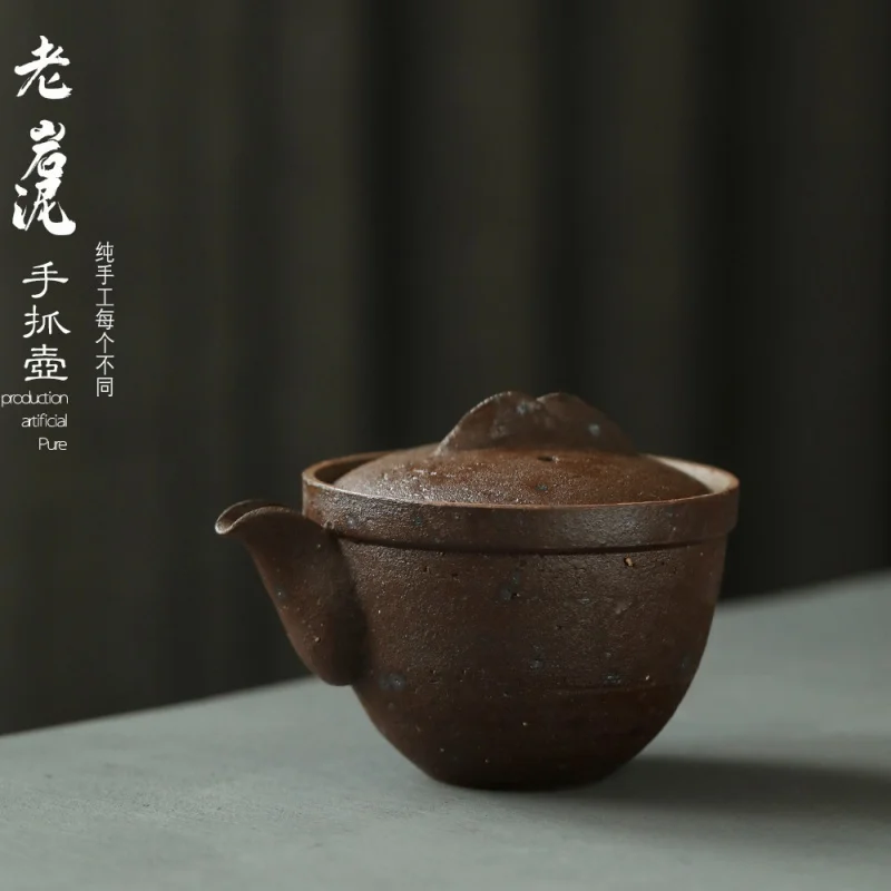 

★Jingdezhen Stoneware Volcanic Clay Teapot Pot Ruyi Teapot Single Teapot Household Kung Fu Tea Set Ceramic Personal Pot