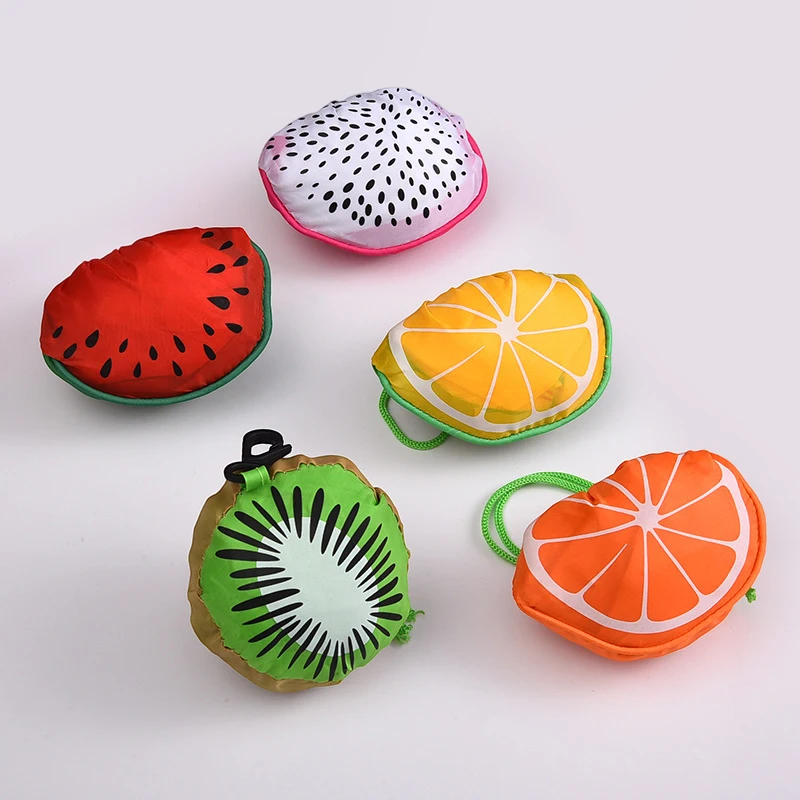 Lovely Fruit Foldable Shopping Bag Large Capacity Supermarket Folding Tote Bag Storage Pouch Reusable Eco-Friendly Bags