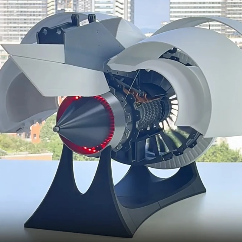 Modelo de motor Turbofan de aviación, velocidad ajustable, luminoso, tecnología de impresión 3D, enseñanza, adornos de escritorio de alta gama, juguete de Boutique