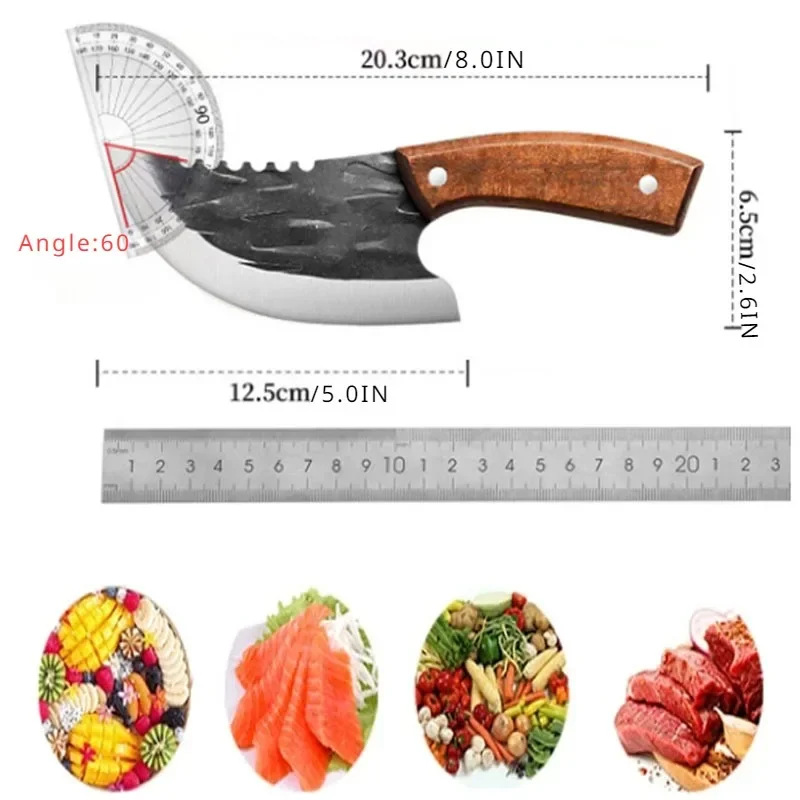 Forged Meat Cleaver Kitchen Chef Knife Fishing Boning Fruit Cutting Knife BBQ Butcher Portable Utility Pocket Viking Knife