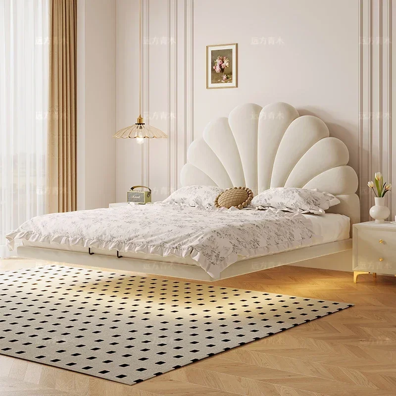 High-End-nordischen Doppelbett Designer Whitr schwimmende Bett rahmen in voller Größe Queen-Plattform sicher schlafen cama de casal Möbel