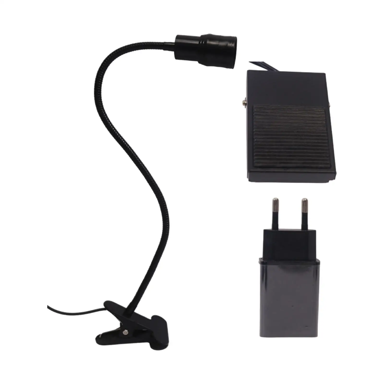 Luz de pestañas para extensión de pestañas, cuello de cisne Flexible con Pedal de pie con Clip portátil para estudio de belleza, salón de técnicos