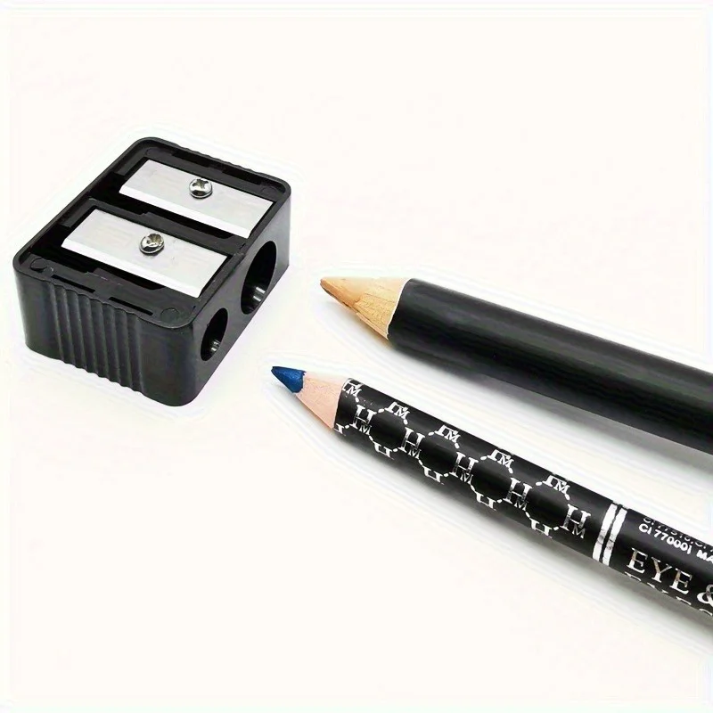 Eyebrow Eyeliner Pencil Cutting Variety Pen Sharpening Double Hole Design 2 in 1 Makeup Pencil Sharpener For Cosmetic Supplies