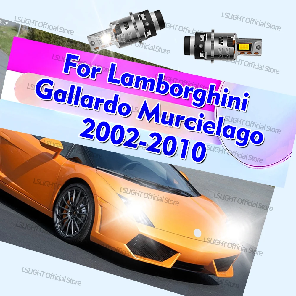 2x Car LED Headlights 30000LM D2S D2R For Lamborghini Gallardo 2003-2008 Murcielago 2002-2010 2004 2005 2006 2007 2009 Plug&Play