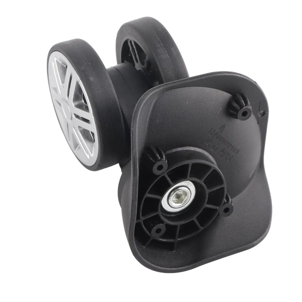 1 Pair Durable Mute Luggage Wheels Double Row Black Suitcase Wheels 360° Rotation Luggage Caster Wheels Suitcase Repair