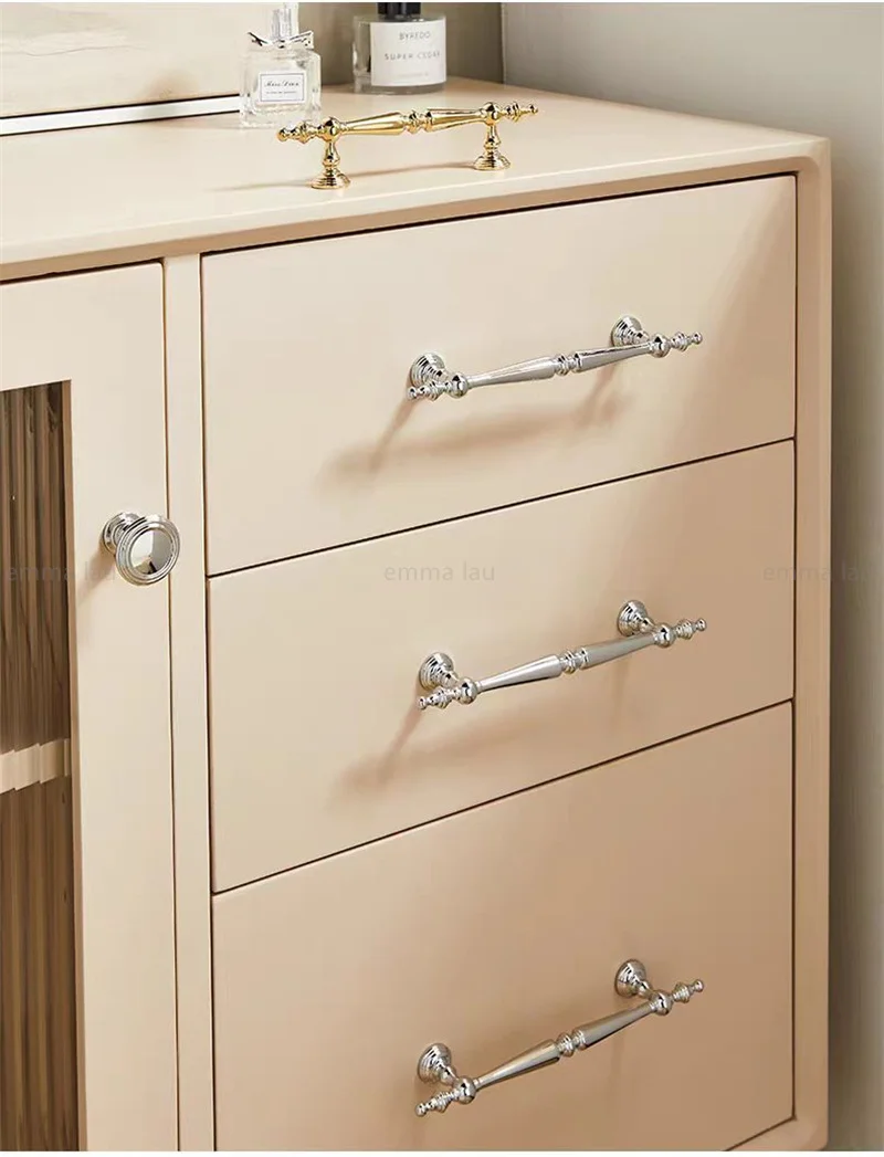 Maniglie per mobili in bronzo dorato francese, pomelli per porte del cassetto, maniglie per cassetti, guardaroba in ottone massiccio PVD, per mobili fai da te