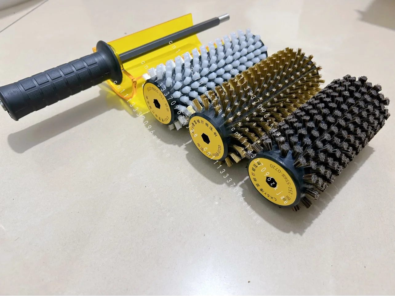 New Upgraded Ski Waxing Roller Brush Set Copper Nylon Horse Hair Roller Brush Shaft Rod Ski Maintenance 150mm
