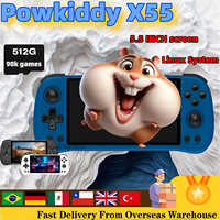 POWKIDDY X55 5.5INCH IPS Screen RK3566 Handheld Game Console Linux Open-Source Retro Console HD Gifts 80000Games 512G PSP