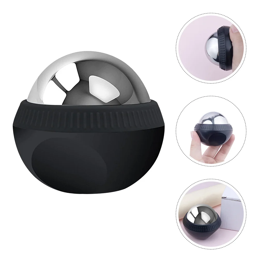 

Chilled Massage Stainless Steel 304 Black Roller Manual Massage Roller Ball Back Shoulder Abs Muscle Relief Portable Tool