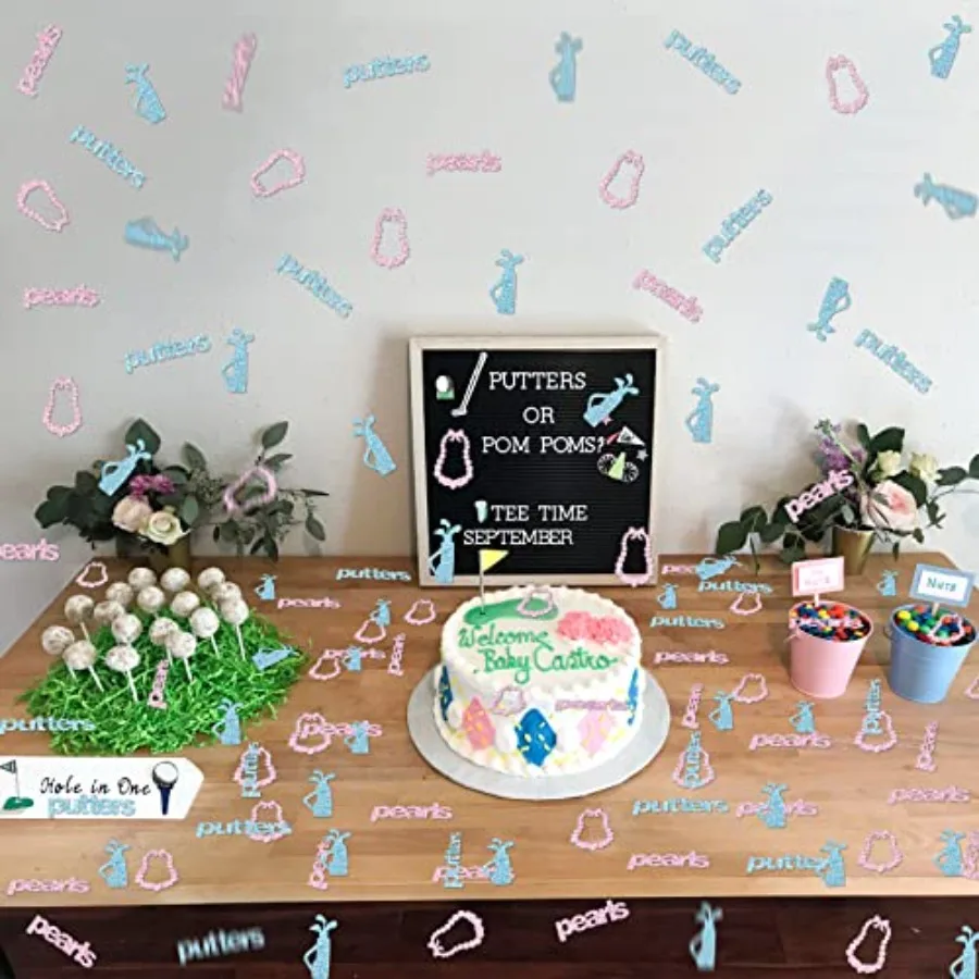 200 szt. Perłek lub Konfetti na Uroczystość Ujawnienia Płci Dziecka, Dekoracje Golfowe, Konfetti na Stół Urodzinowy, Dekoracje Golfowe na Ujawnienie Płci Dziecka
