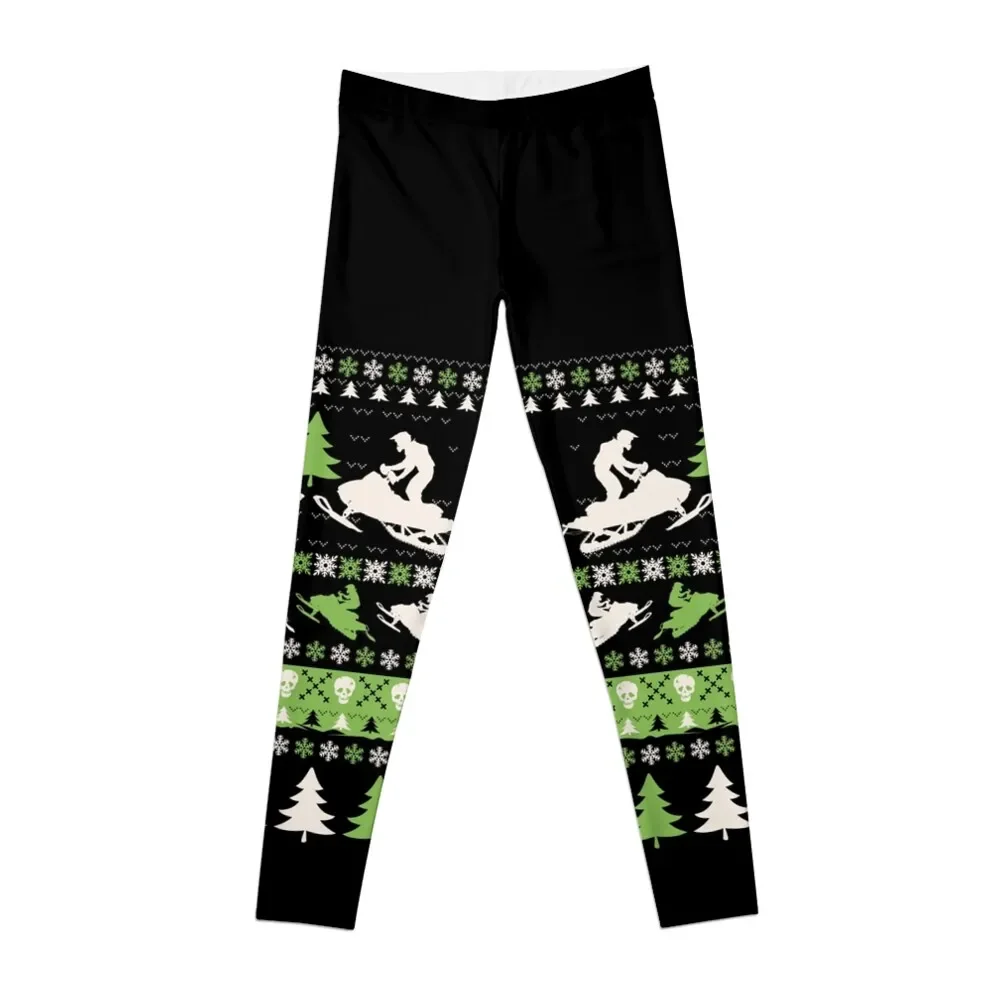 

Snowmobile Ugly Christmas Sweater graphic Leggings for fitness Legging sport Womens Leggings