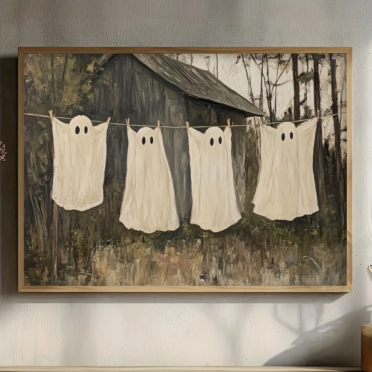 Vintage Ghost Laundry Canvas Print Poster Retro Funny Halloween Art Prints Wall Art Living Room Bathroom Home Decor Gifts