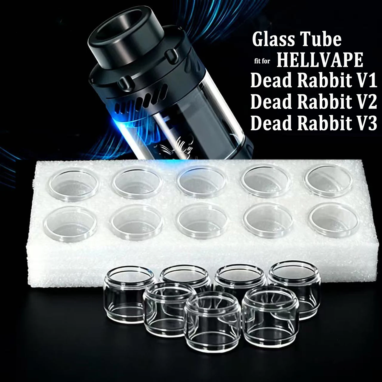 

10/5/2pc Replacement Dead Rabbit Glass Tube for HellVape Dead Rabbit V1 V2 V3 RTA Aatomizer Tank Vape Electronic Cigarette Glass
