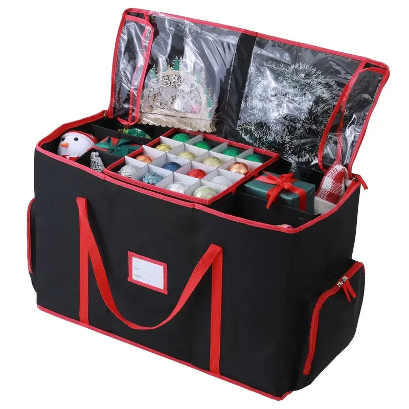 Large capacity 73 grid removable tray dust proof Oxford storage box Christmas ball holiday decoration portable storage box