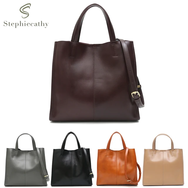 Minimalistyczna torba z prawdziwej skóry w stylu vintage, damska, luksusowa, klasyczna torba z górnym uchwytem, ​​torebki na ramię o dużej pojemności, biznesowe