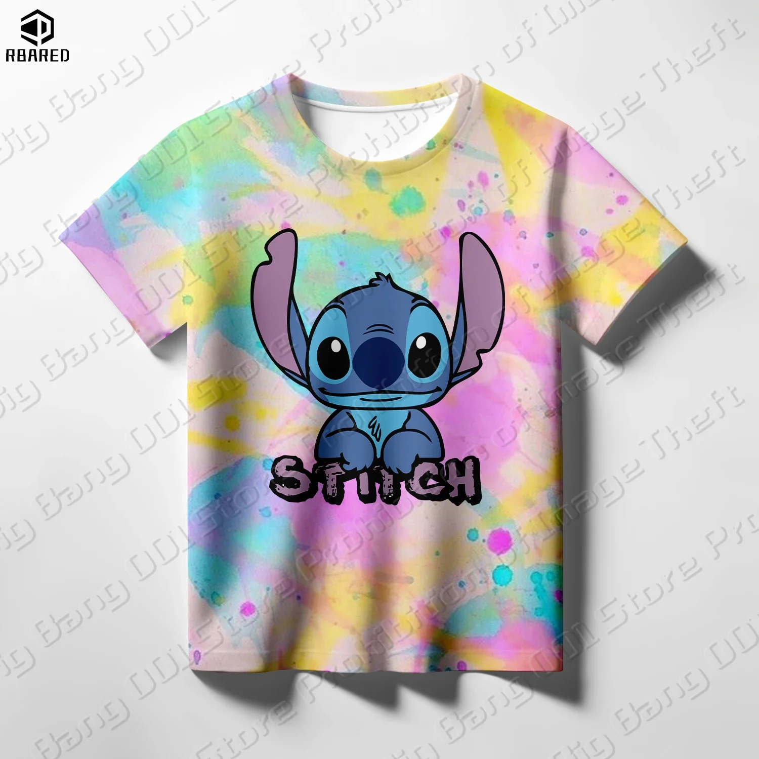 Camiseta informal de calle para niños y niñas con estampado 3D de alta calidad de Disney Cartoon Stitch, camiseta para niños