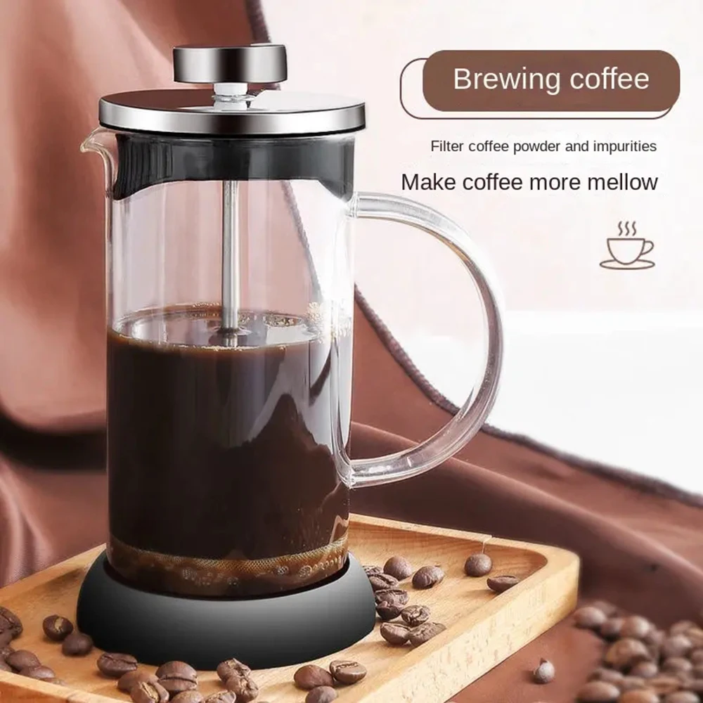 High Borosilicate Glass Coffeeware Kitchen Coffee Maker French Press Filter Tea Brewer Teaware for Tea Coffee 350/600/800/1000ML