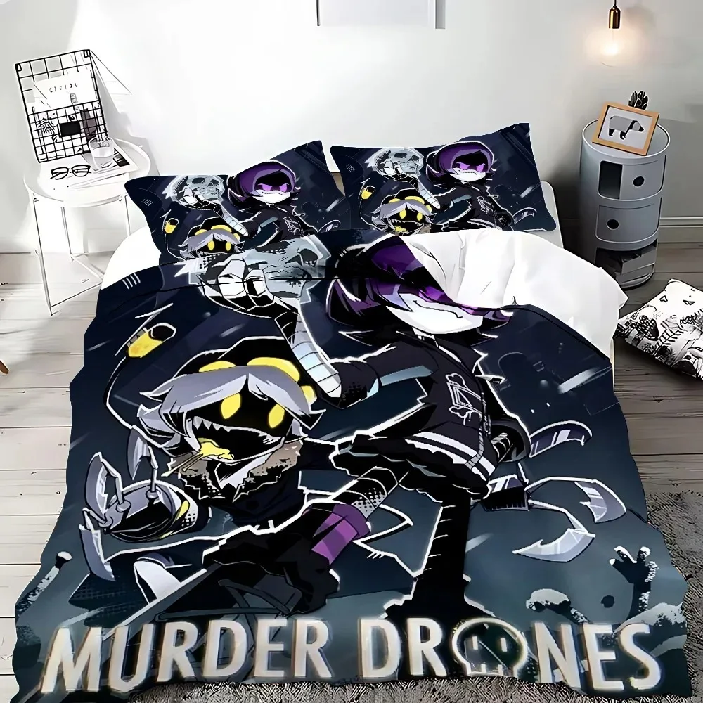 Cartoon Murder Drones Duvet Cover Pillowcase Bedding Set Adult Boy Girl Bedroom Decoration Children Single Double Large Size