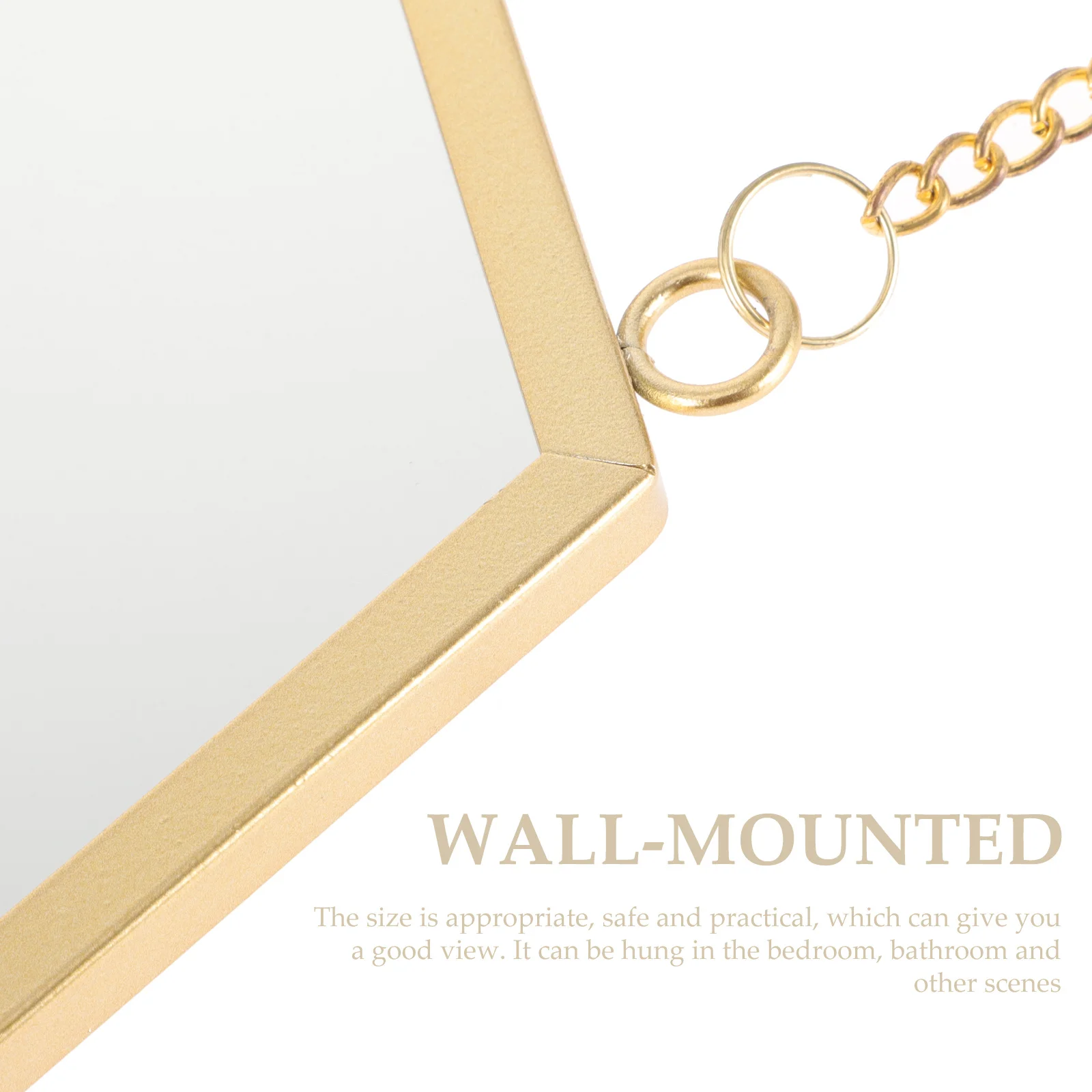 モダンな六角形の壁掛けミラー、鉄製フレームの装飾的な化粧鏡、バスルーム、寝室、リビングルーム用の小さな壁掛けミラー