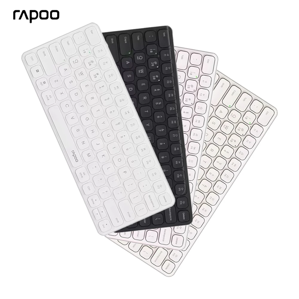 

Rapoo E9050L Membrane Keyboard Office Pc Accessories Tri-mode Bluetooth Wireless Long Endurance Ultra-Thin Mute Keyboard Gifts