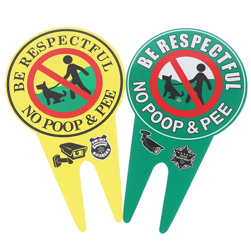 1pc Double Sided No Pooping Dog Sign No Peeing Dog Sign With Stake Stop Dogs From Pooping Or Peeing On Your Lawn Garden Signage