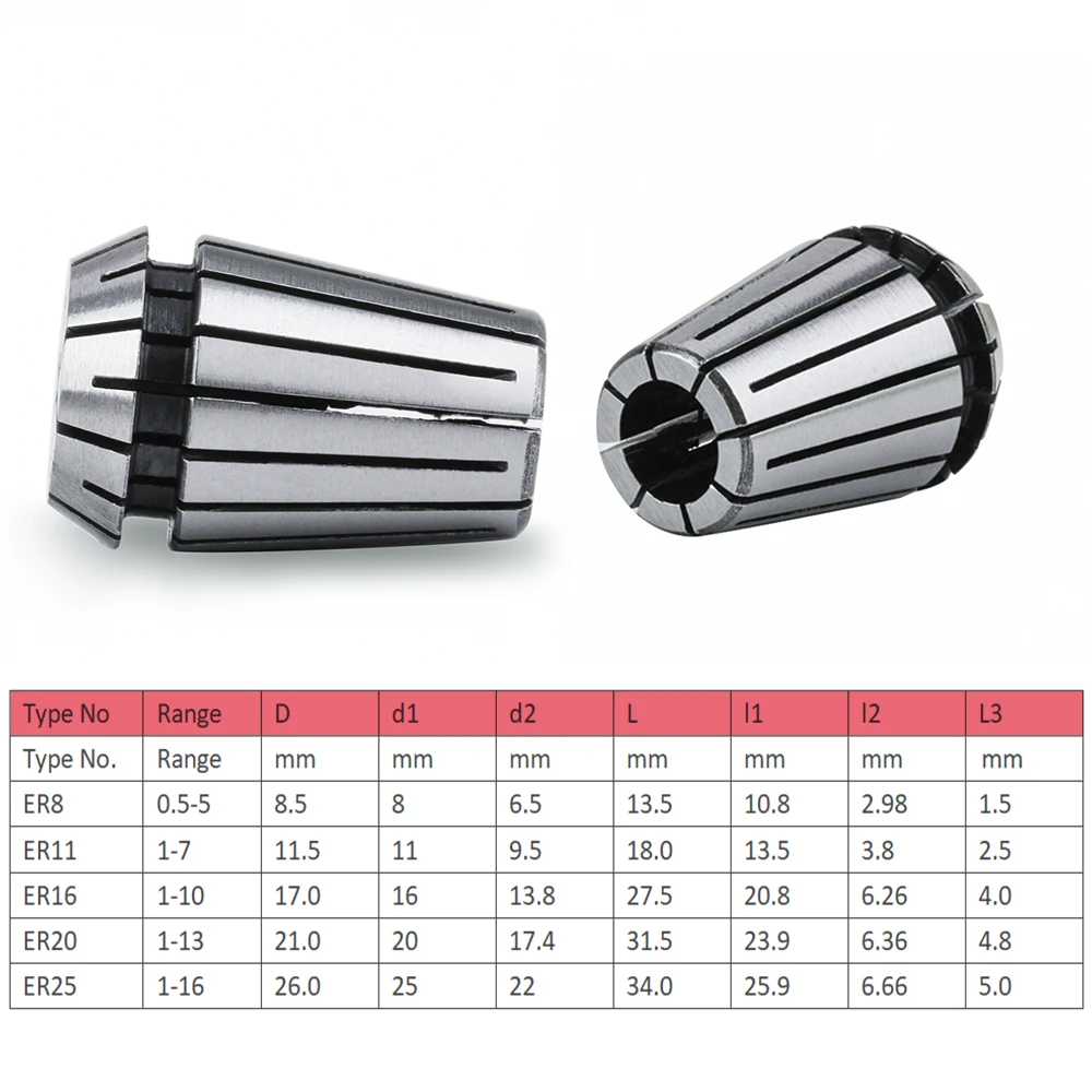 13Pcs CNC Spindle ER11 Collet ER11 Collet Chuck 1-7mm For CNC Engraving Machine CNC Milling Cutting Machine