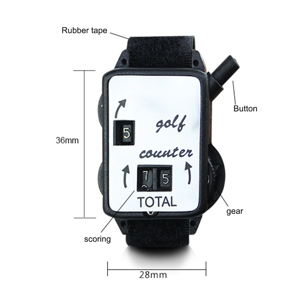 Golf Stroke Counter with Wristband Watch Shaped Score Counter Portable Manual Score Keeper Watch for Golf Sport Teacher