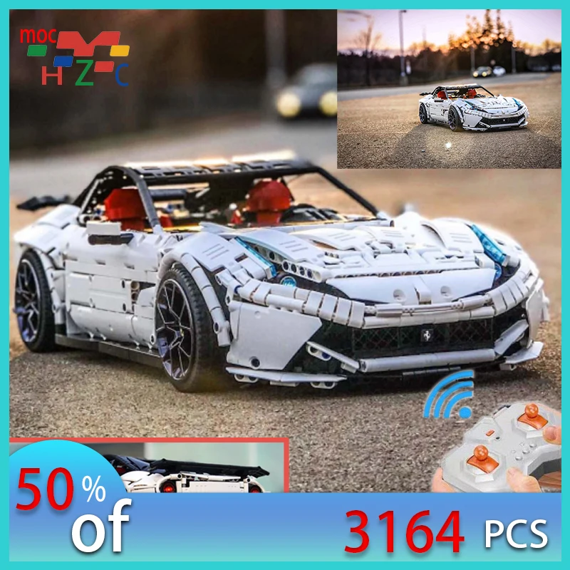 

New RC Motor F12 Berlinetta hypercar Super Racing Car Fit Lepinings h moc-41271 Model Building Blocks Toy DIY gift