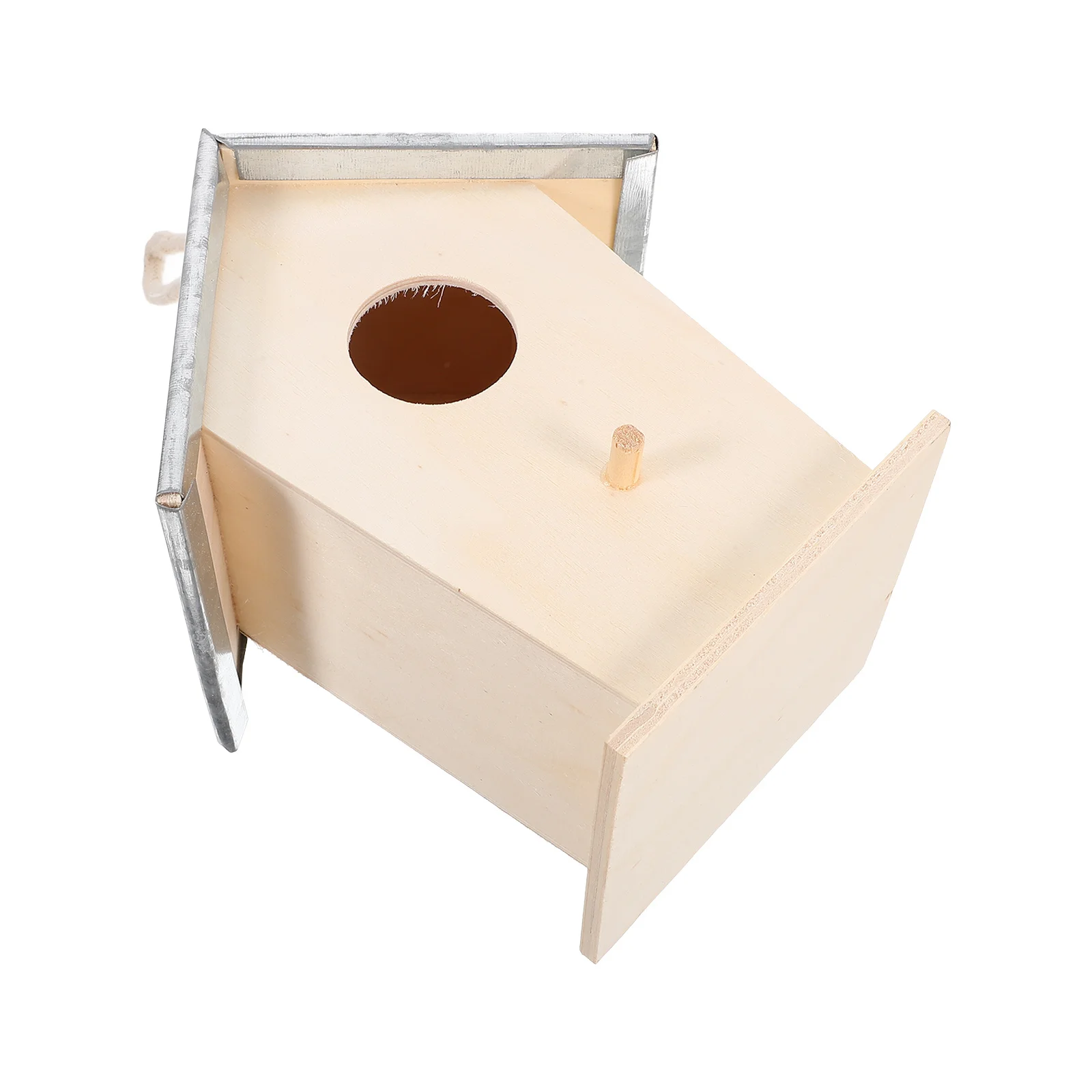 

Outdoor Wood Bird Metal Reinforced Waterproof Nesting Box For Sparrows Doves Small Birds Hanging Garden Birdhouse