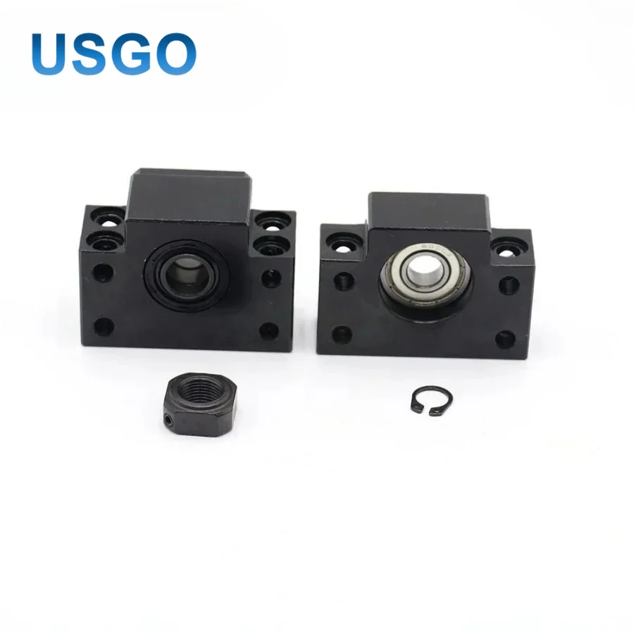 USGO  BK15 BF15 Ball Screw End Support Set Fixed Floated Side for SFU2005 SFU2010 BallScrew CNC Router Linear Guide Parts