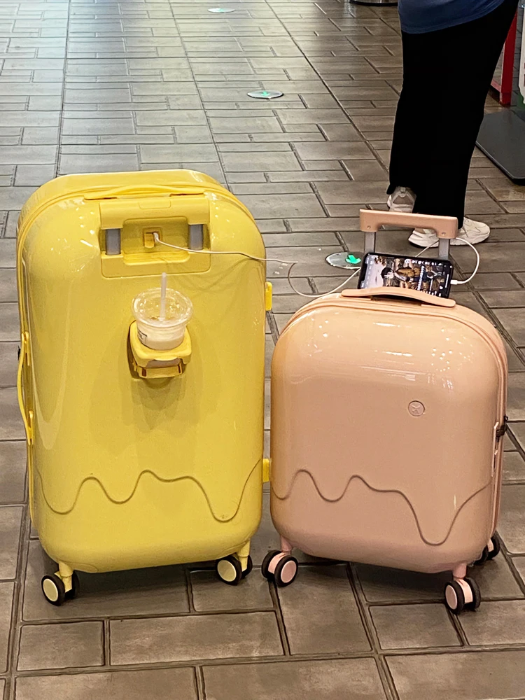 

Luggage Trolley Box Female 20 inch Small Lightweight Climbing Case Student Ice Cream Travel Box Universal Wheel Password Box Mal