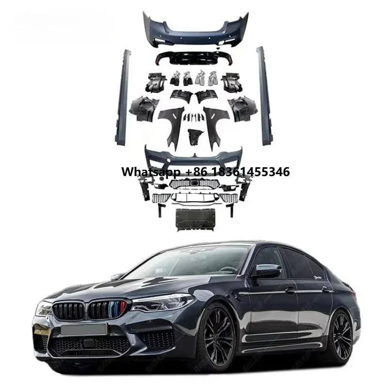 

For 5 Series G30 G38 PRE Upgr M5 WIDE Style Body Kit with Front Bumper Rear Bumper Diffuser Side Skirts Fender Car Kit
