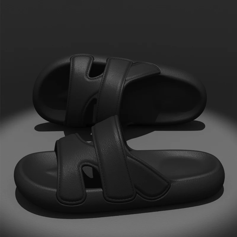 

Мужские тапочки, летние нескользящие домашние тапочки из ЭВА, не вонючие ноги, повседневная верхняя одежда, сандалии, мягкая удобная пляжная обувь с отскоком