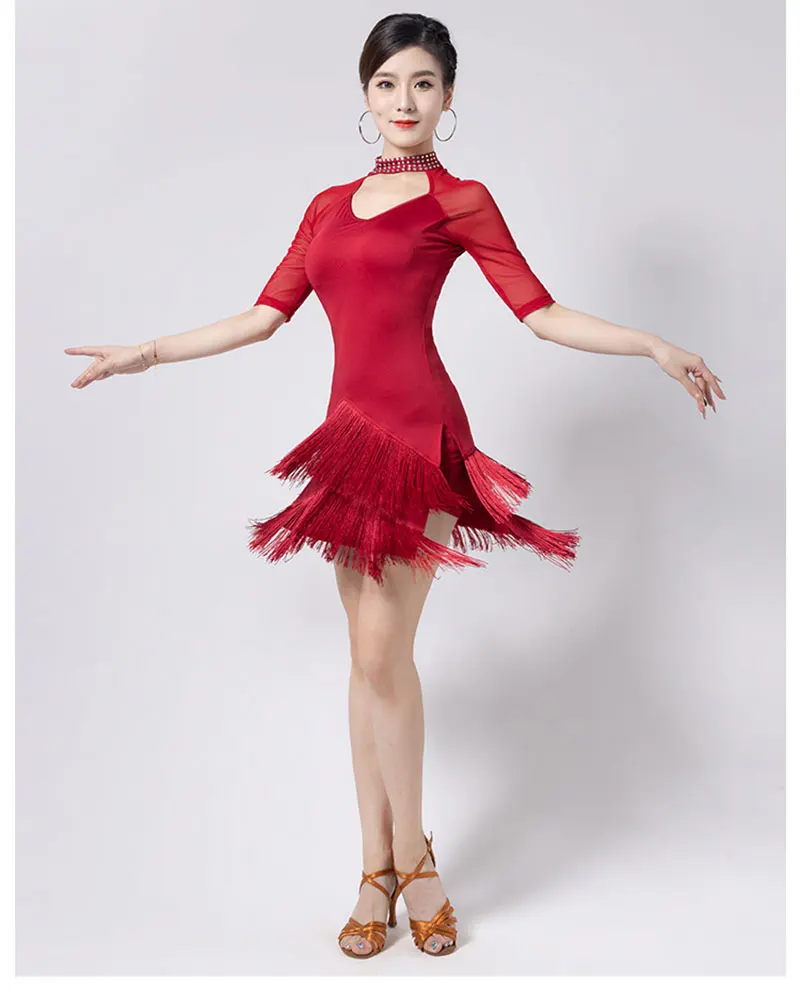 Women Latin Dance Wear for Women Latin Dresses Fringes Ballroom Dance Costumes Salsa Samba