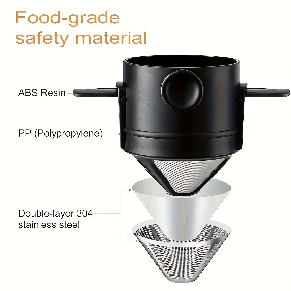 Coffee Filter Cup Portable Reusable Pour Over Coffee Maker Filter Mini Collapsible Paperless Coffee Dripper For Travel Camping view 5