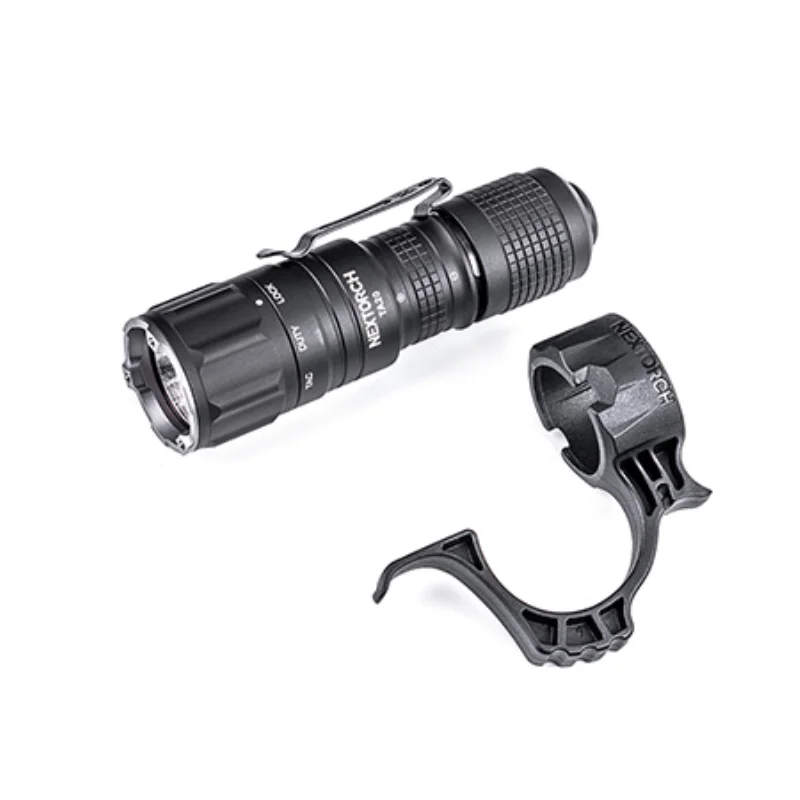 NEXTORCH TA20NC Tactical Flashlight, EDC Portable with Finger Ring High Brightness Professional Flashlight Rugged Durable TA20