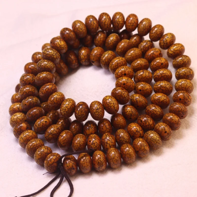 

13MM Hainan Gracked Glaze Xingyue Bodhi Big Abacus Beads108Old Xingyue Bodhi Neck Chain