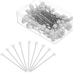 100pcs Pearlized Ball Head Pins Wedding Floral Bouquet Pin Stitching Needle Pearl Head Garment Apparel Diy Sewing Accessories