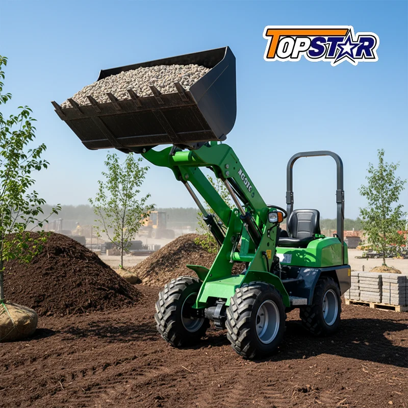 Multifunctional Mini Wheel Loader Powered Front End Loader for Garden Farm Material Loading Unloading