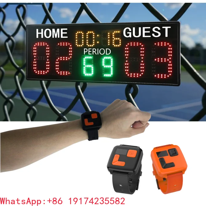 Digital Scoring Number Device Portable LED Tennis Padel Scoreboard for Indoor Paddle Court with Net-hanging Accessories
