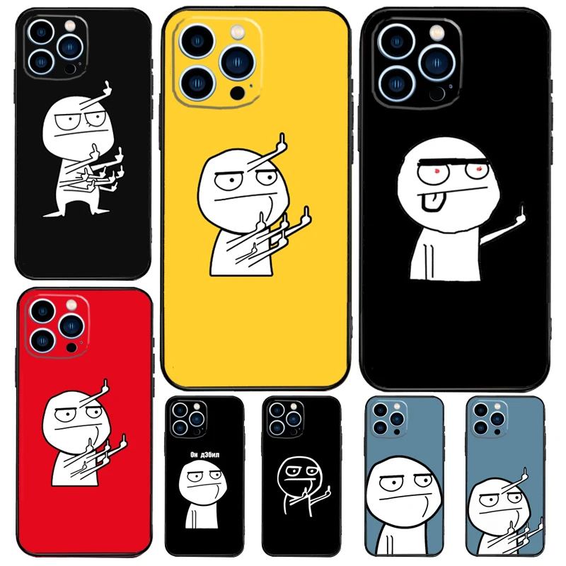 Funny Man Middle Finger Case For OPPO Reno 8 7 Lite 14 13 12 11 F 10 Pro 8T Cover For OPPO Find X8 X6 X5 X9 Pro Coque