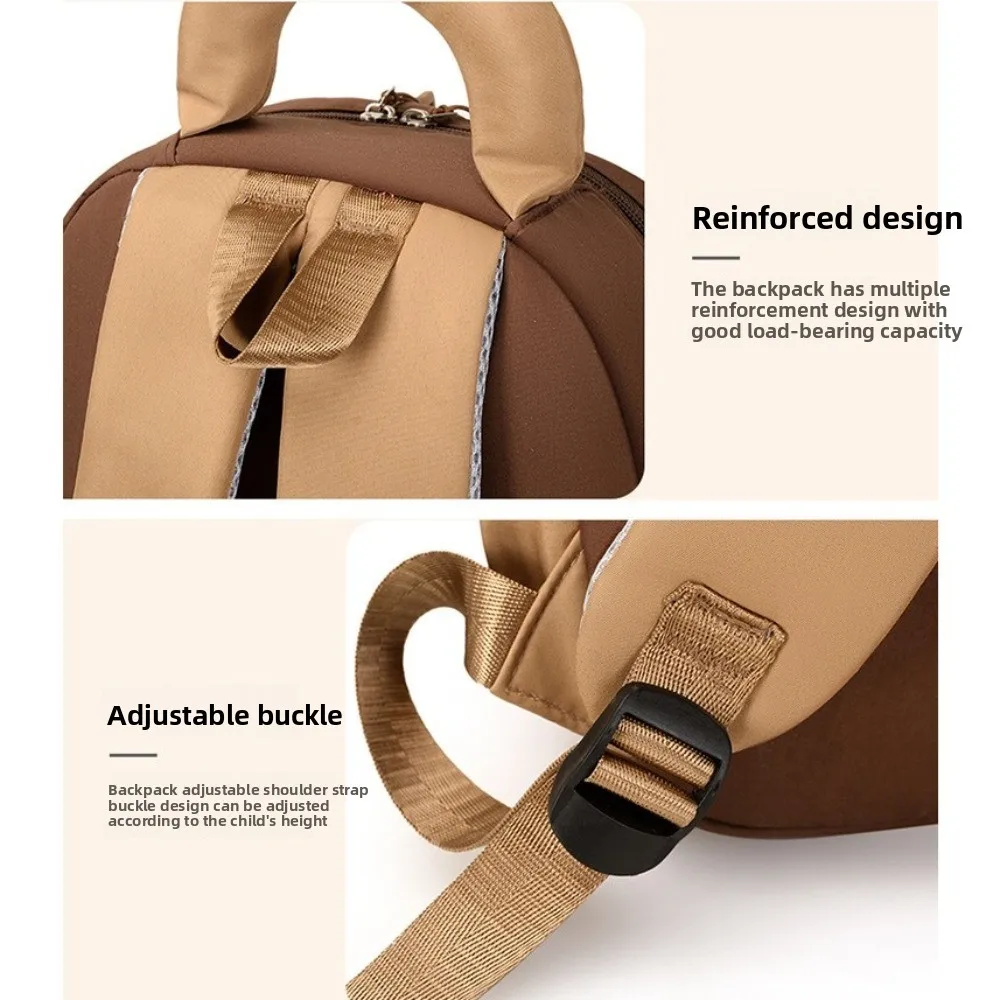 حقيبة أطفال لطيفة كارتونية كابيبارا حقيبة ظهر ذات سعة كبيرة من النايلون كابيبارا حقيبة مدرسية خفيفة الوزن متعددة الجيوب حقيبة ظهر لرياض الأطفال #5