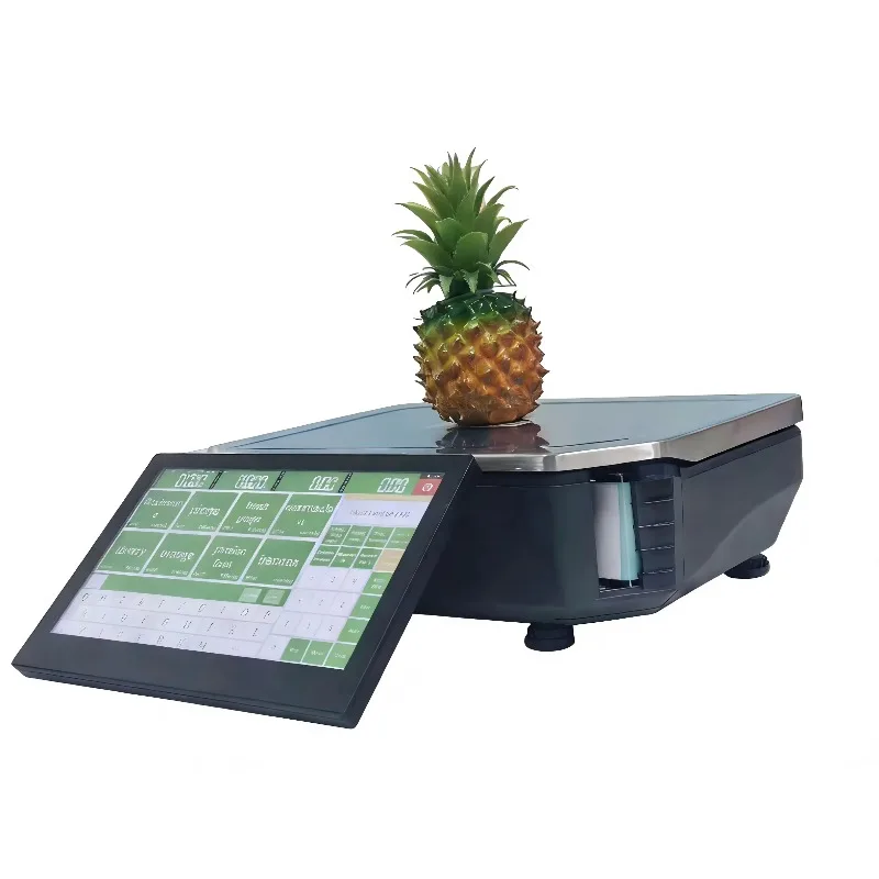 All-In-One AI Smart Scale Dual Screen Touch POS System Cash Register Payment Machine Weighing Function 10L Capacity Food