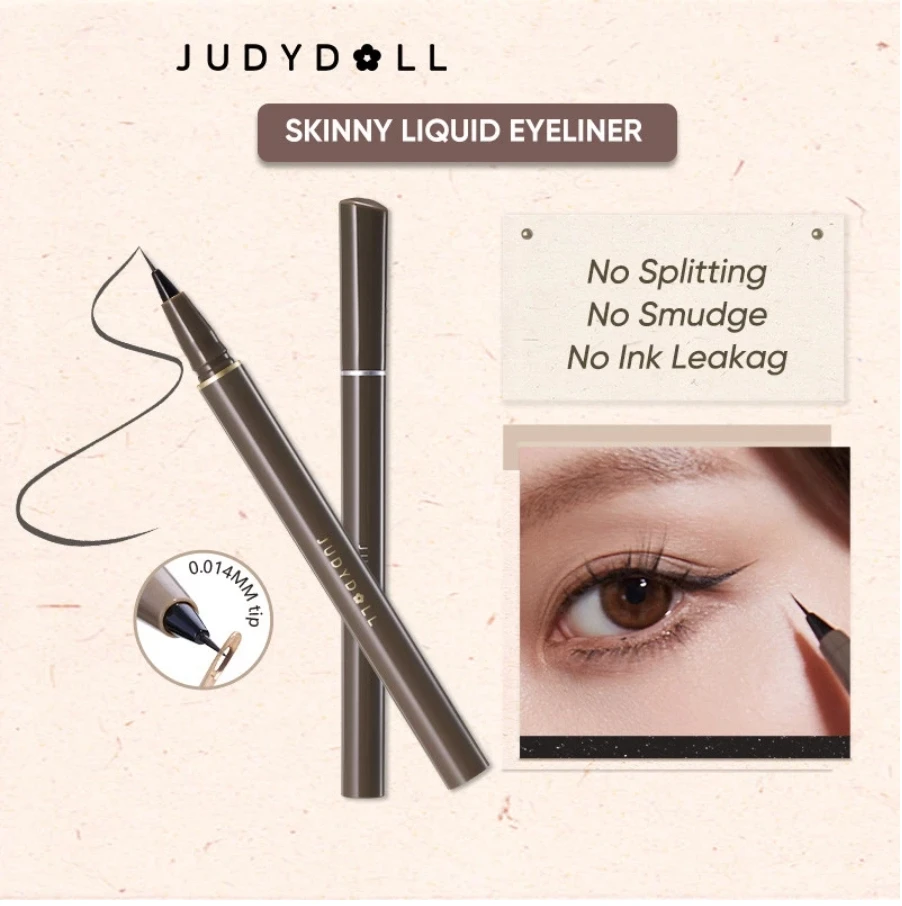 JUDYDOLL Skinny vloeibare eyeliner Ultrafijne make-uppen zwart Waterdichte langdurige penmake-upcosmetica