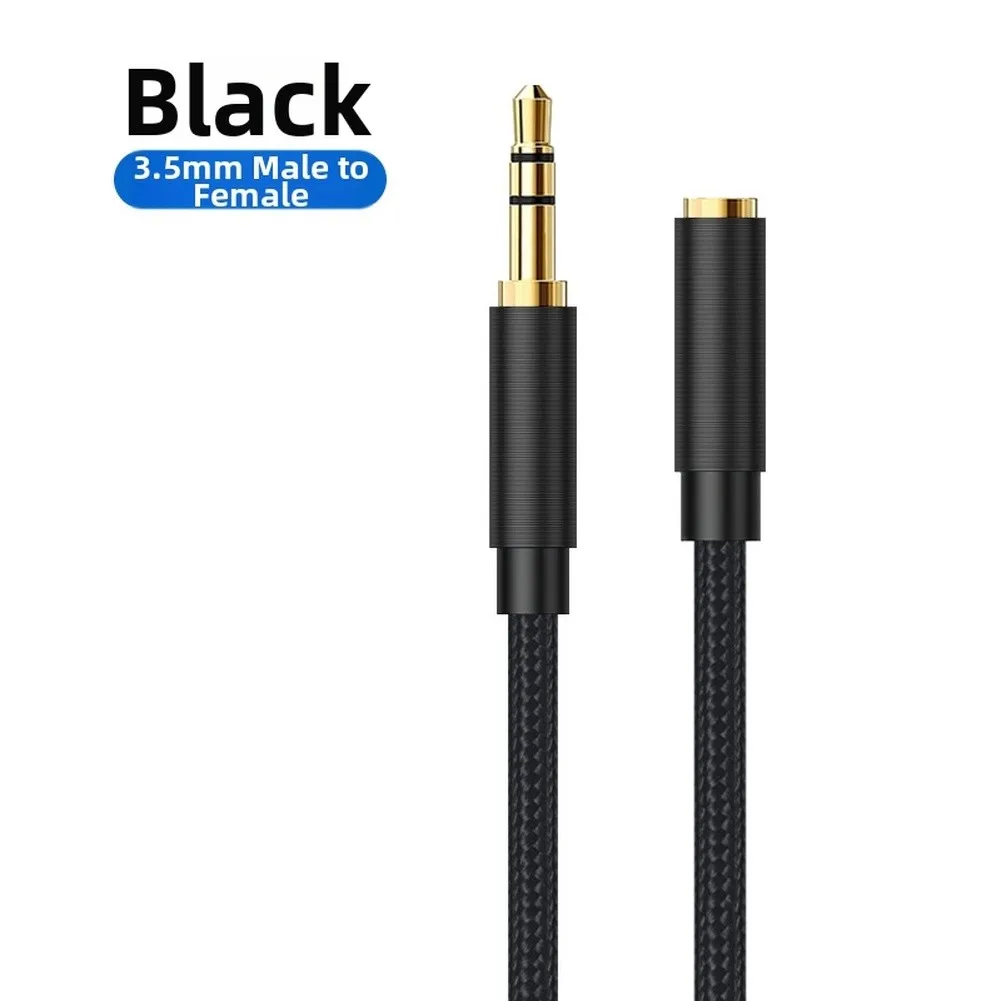 TRRS 3.5mm Male to Female Audio Extension Cable 0.5 Meter for Portable Audio Gear Sea Blue Metal Housing Flexible Nylon Jacket