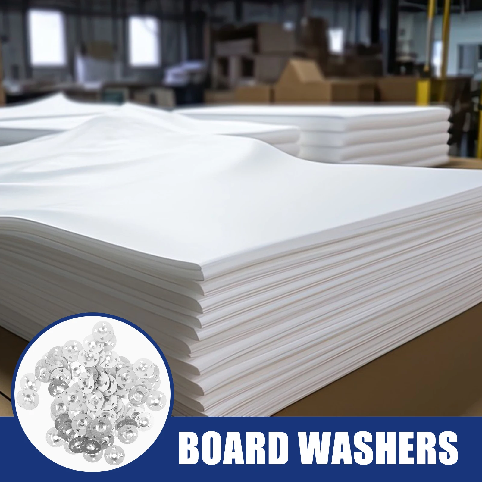 

100pcs Foam Washers Insulation Board Fasteners Metal Fixing Hardware Silver Round Lightweight Easy Install Outdoor