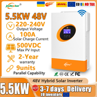 Jsdsolar 5.5KW Hybrid Solar Inverter Pure Sine Wave Inverter DC 48V AC 220V MPPT 100A PV Off Grid Inverter 500VDC WiFi Parallel