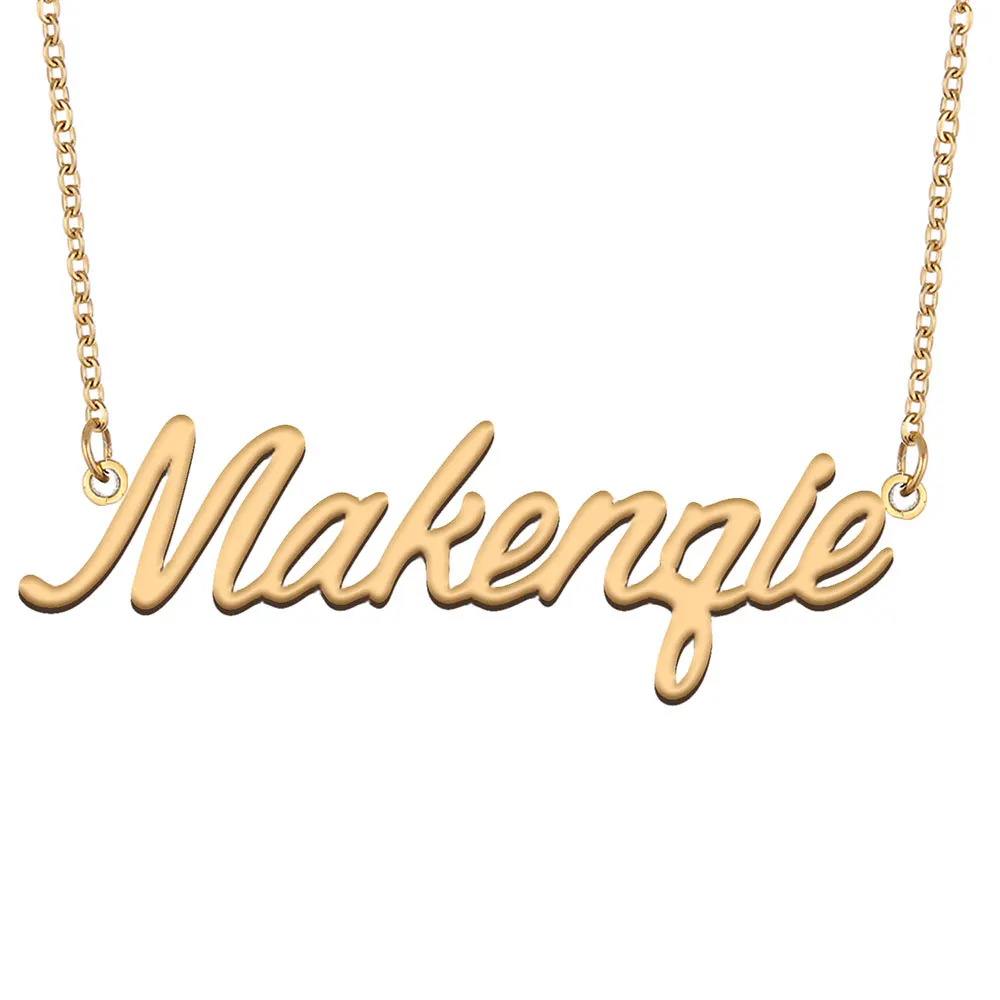 

Makenzie Name Necklace for Women Stainless Steel Jewelry Gold Color Nameplate Pendant Collares Para Mujer Letters Choker