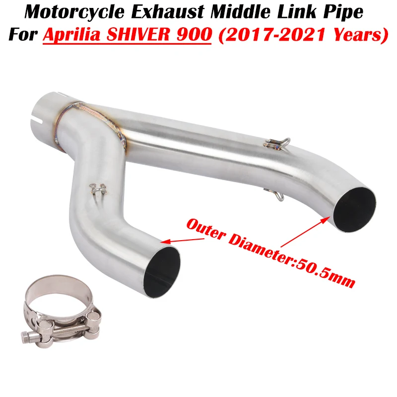 

Slip On For Aprilia SHIVER 900 2017 2018 2019 2020 2021 Motorycle Exhaust Escape System Modified 51mm Muffler Middle Link Pipe